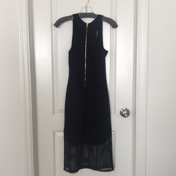 XS Weston Black Mesh Midi Dress - Picture 5 of 5